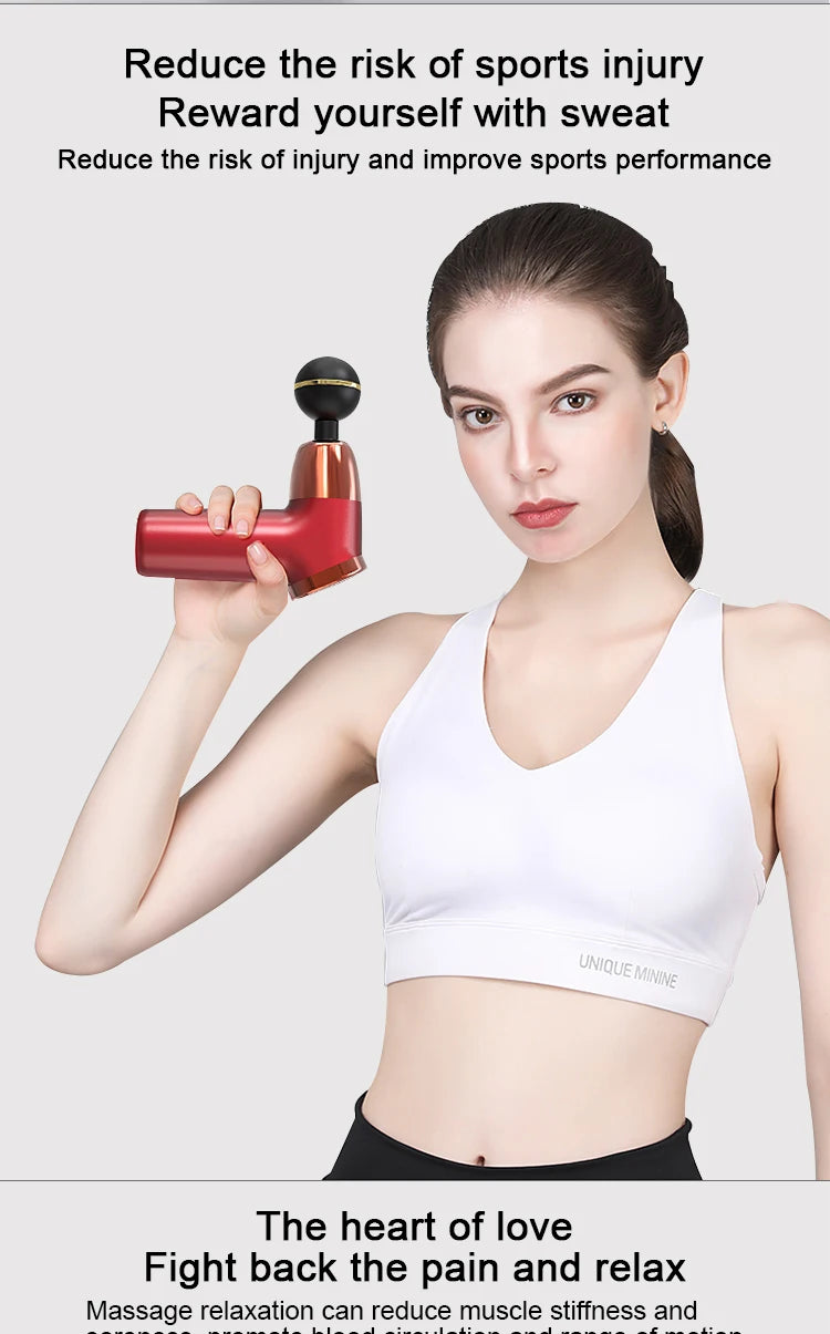 Micro Mini Fascia Gun 4 Massage Head Deep Muscle Tissue Relaxation Fitness Multi Frequency Electric USB Charging Massage Gun