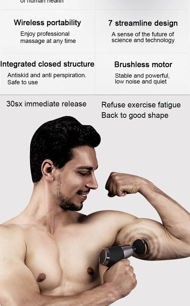 Micro Mini Fascia Gun 4 Massage Head Deep Muscle Tissue Relaxation Fitness Multi Frequency Electric USB Charging Massage Gun