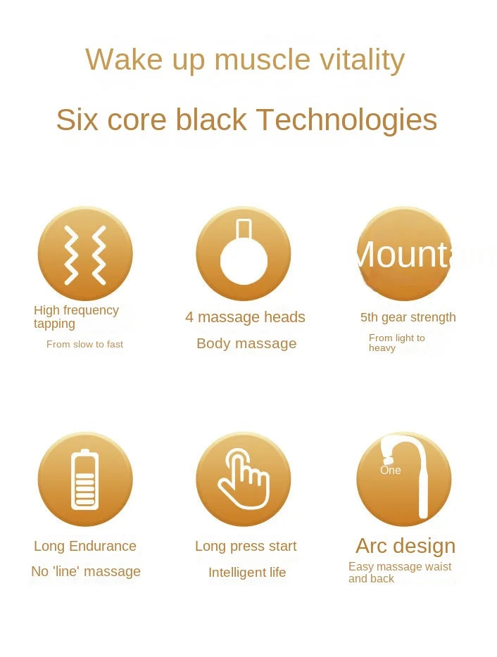 Extended Fascia Hammer Electric Massage Stick Knocking Back with a Silent Fascia Gun