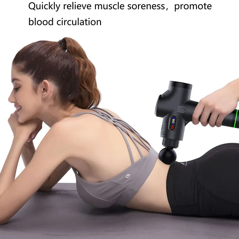 24V  New Upgrade Powerful Heat/ Cold Massage Gun, Easore X5 Pro Deep Muscle Massager With 12 Heads Brushless Motor For Home Gym