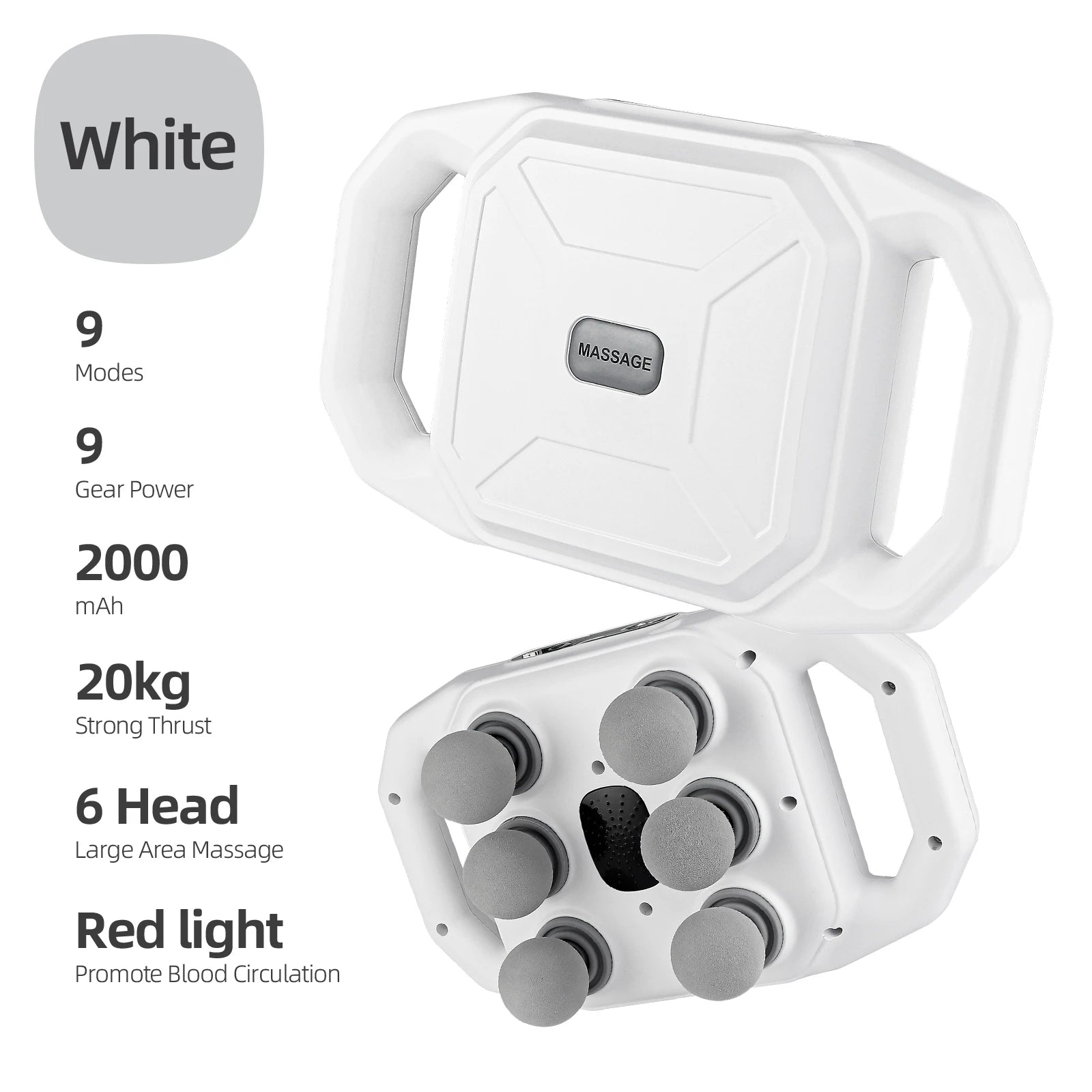 Fascia Gun Six-Head Deep Tissue Percussion Back Massager Wireless Waist Back Masajeador for Athletes Muscle Relax