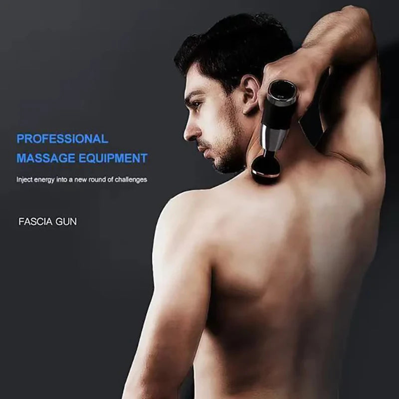 Micro Mini Fascia Gun 4 Massage Head Deep Muscle Tissue Relaxation Fitness Multi Frequency Electric USB Charging Massage Gun