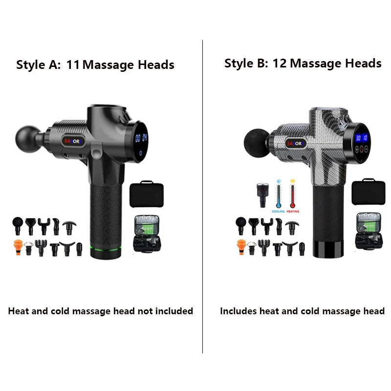 24V  New Upgrade Powerful Heat/ Cold Massage Gun, Easore X5 Pro Deep Muscle Massager With 12 Heads Brushless Motor For Home Gym