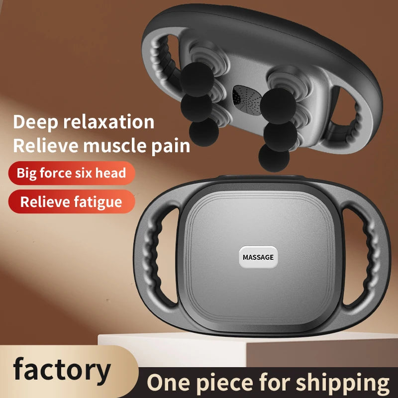 6 Head Massage Gun Deep Tissue with 9 Levels 9 Modes Electric Massager Tool Leg Arms Waist Back Buttocks Body Muscle Pain Relief