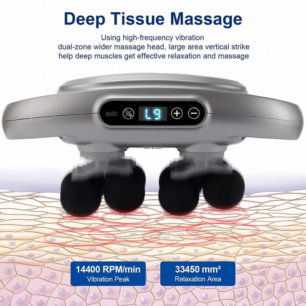 16-Head Fascia Gun High-Frequency Vibration Body Massage Gun Back and Waist Massager Neck Shoulder Massager Muscle masajeador