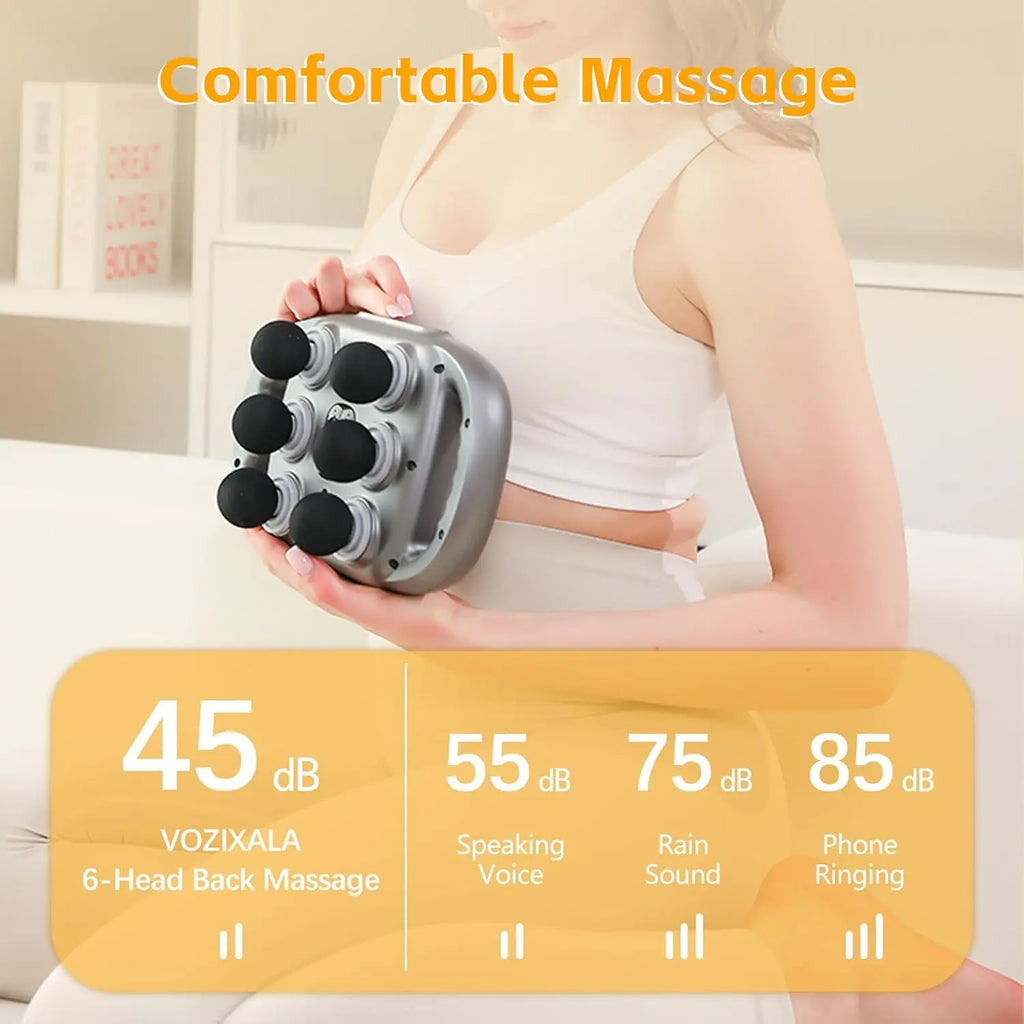 6 Head Massage Gun Deep Tissue with 9 Levels 9 Modes Electric Massager Tool Leg Arms Waist Back Buttocks Body Muscle Pain Relief