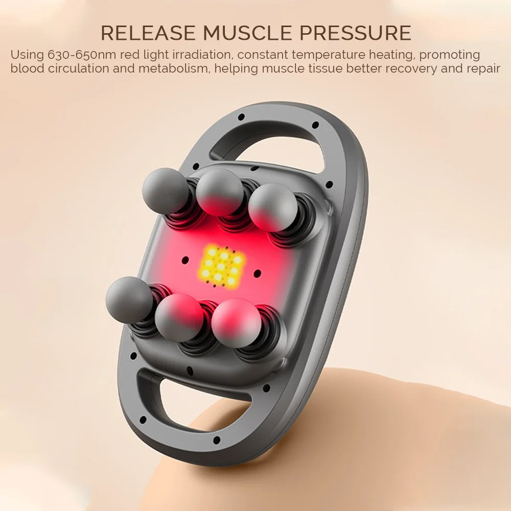 Fascia Gun Six-Head Deep Tissue Percussion Back Massager Wireless Waist Back Masajeador for Athletes Muscle Relax