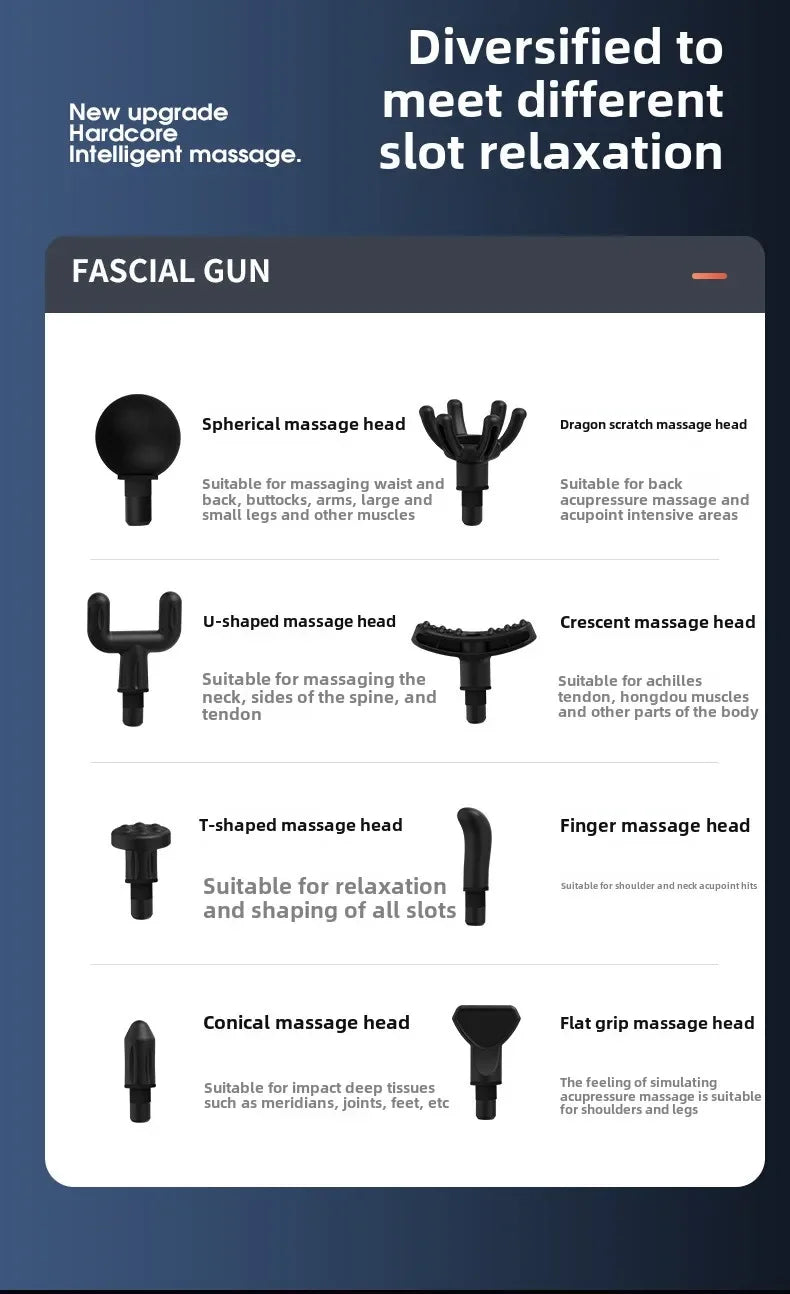 99 Level Intensity Massage Gun LED Display Fascia Deep Muscle Relax Body Massager Electric Fitness Equipment Noise Reduction