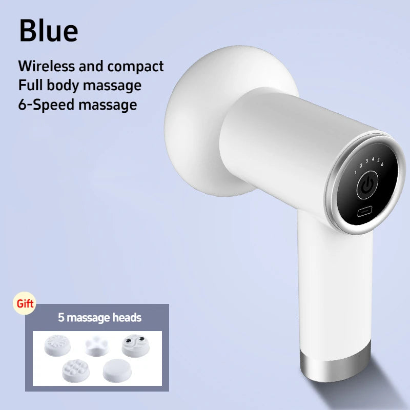 Massage Gun Wireless Charging Fat Pushing Machine Handheld Portable Massage Stick Neck, Waist, Shoulder Kneading Pink White