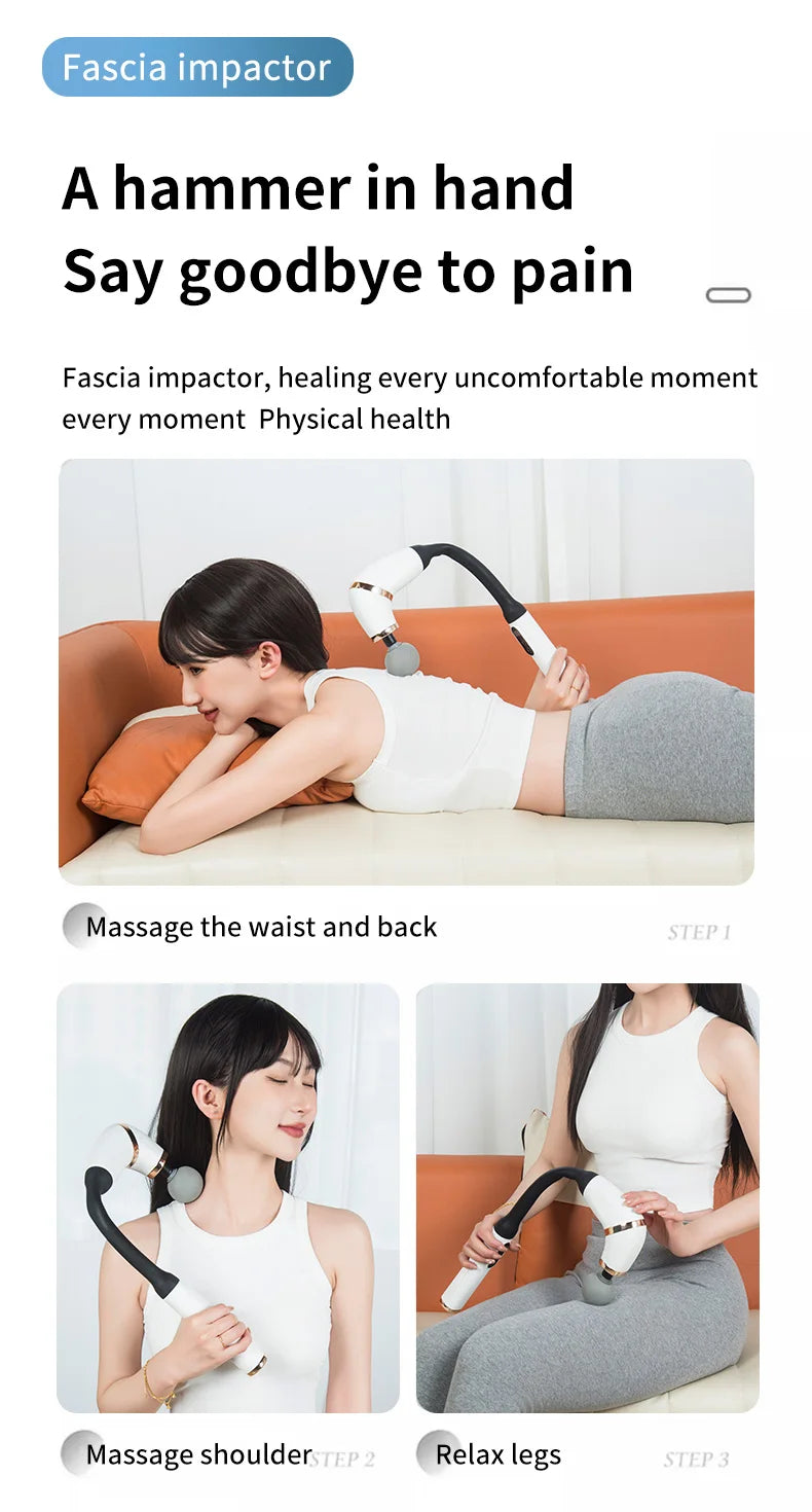 Portable Muscle Elbow Fascia Gun Handheld Body Deep Massager For Back Neck Leg Home Adjustable Speed Massage Equipment Suitable