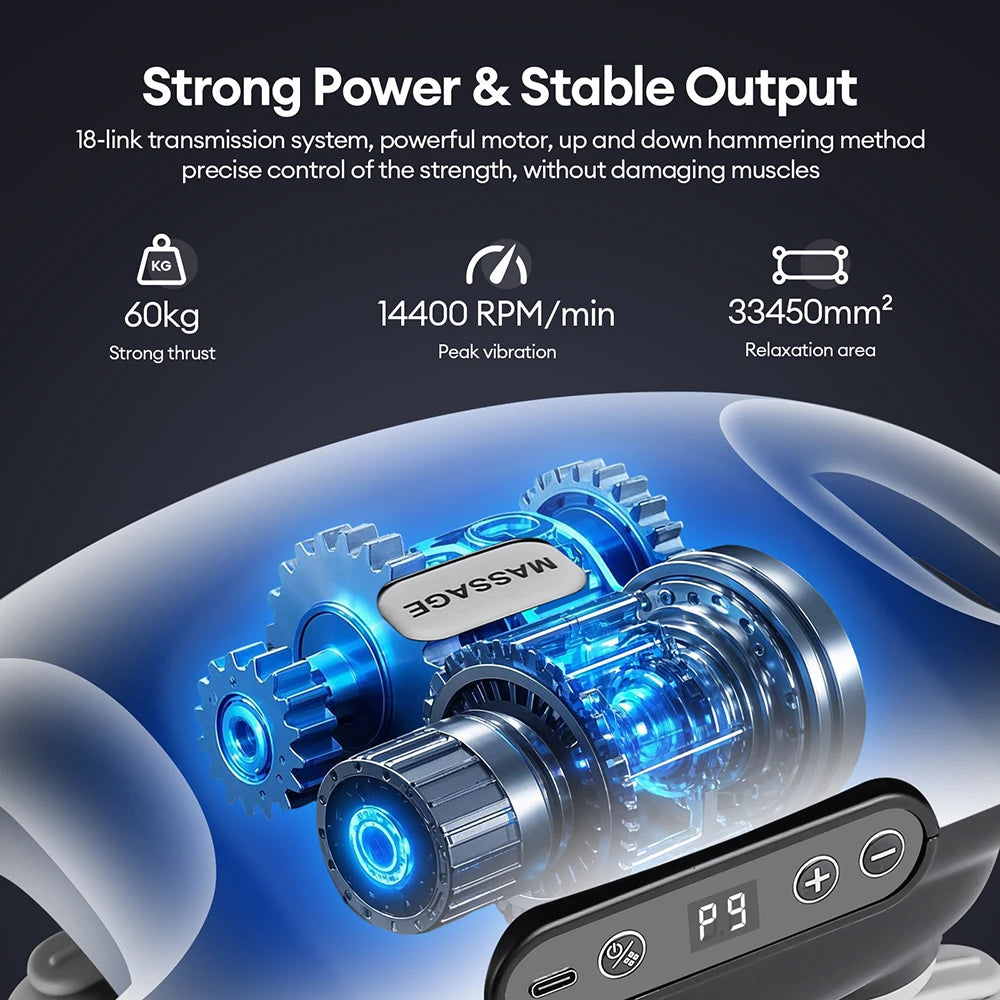 18-Head Fascia Gun High-Frequency Vibration Body Massage Gun Waist Back Massager Neck Shoulder Massage Machine Muscle masajeador