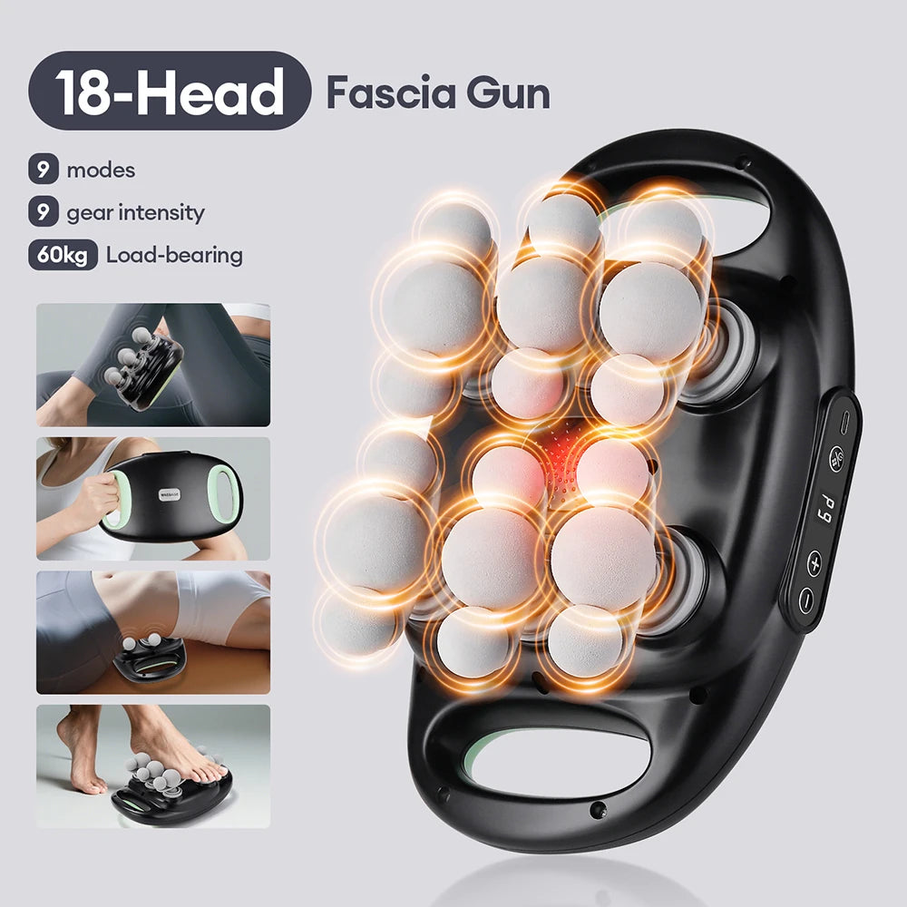 18-Head Fascia Gun High-Frequency Vibration Body Massage Gun Waist Back Massager Neck Shoulder Massage Machine Muscle masajeador