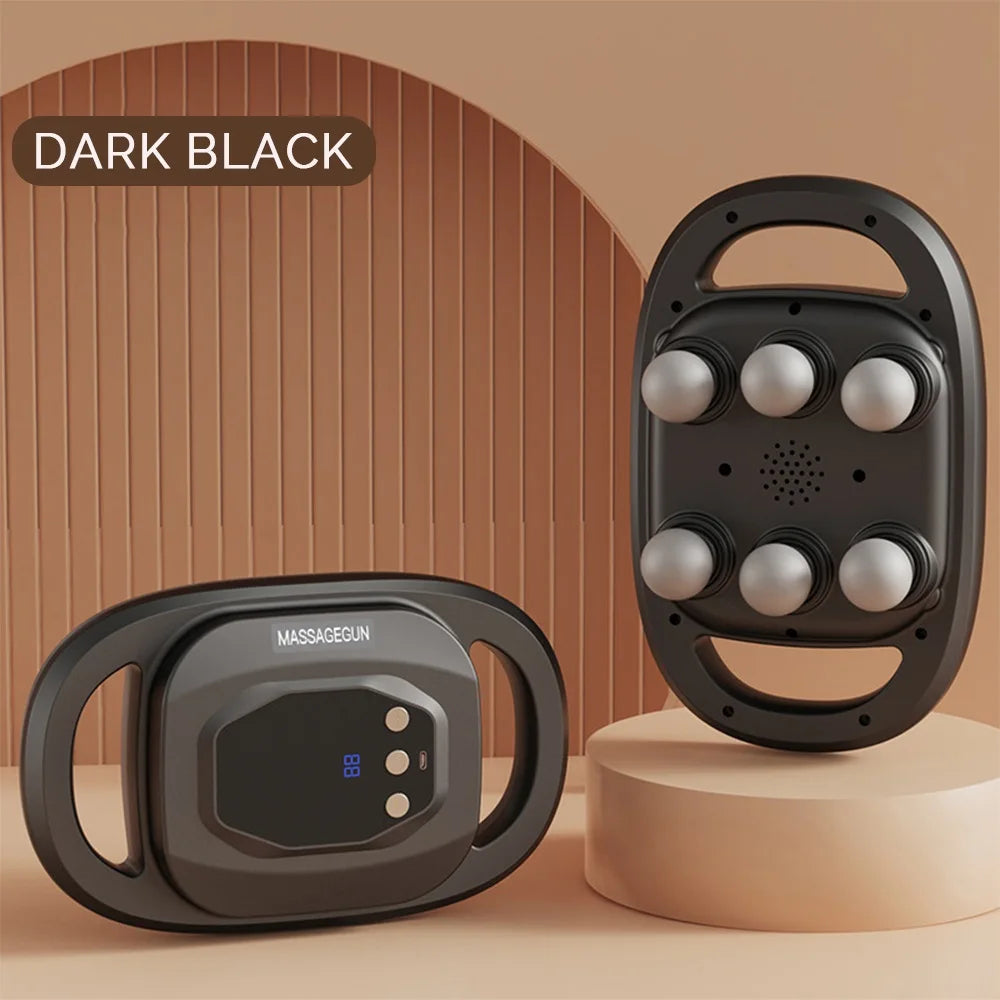 Fascia Gun Six-Head Deep Tissue Percussion Back Massager Wireless Waist Back Masajeador for Athletes Muscle Relax