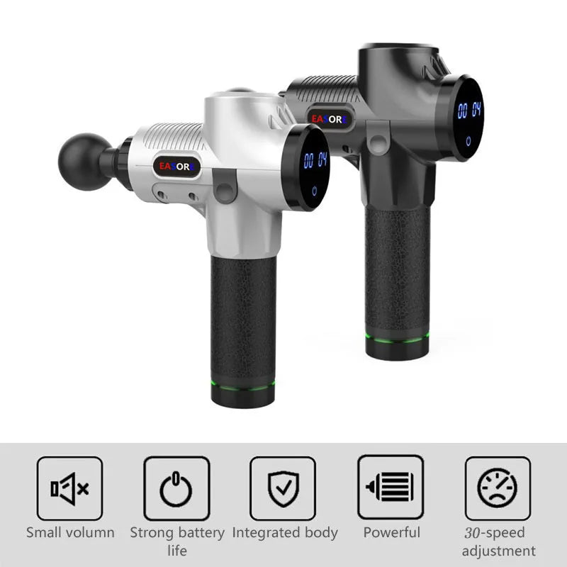 24V  New Upgrade Powerful Heat/ Cold Massage Gun, Easore X5 Pro Deep Muscle Massager With 12 Heads Brushless Motor For Home Gym