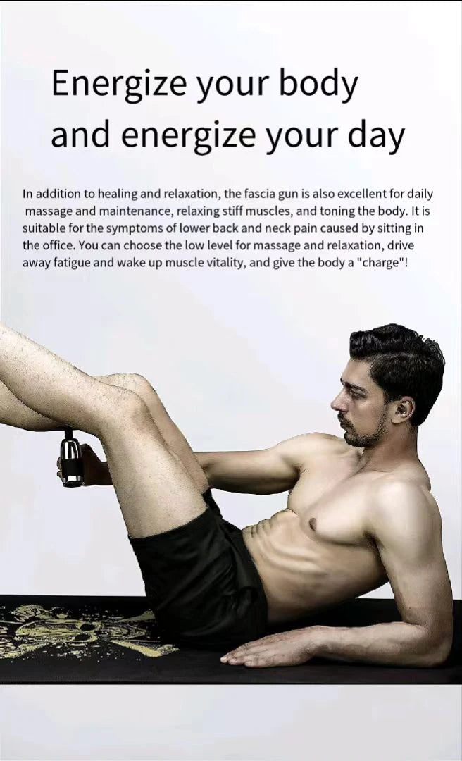 Micro Mini Fascia Gun 4 Massage Head Deep Muscle Tissue Relaxation Fitness Multi Frequency Electric USB Charging Massage Gun