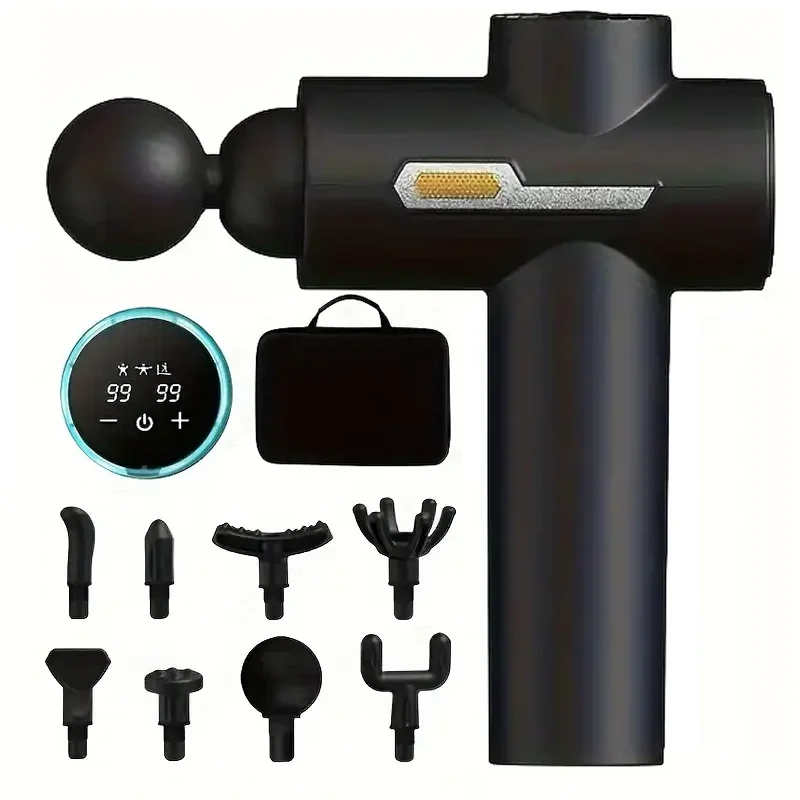 99 Level Intensity Massage Gun LED Display Fascia Deep Muscle Relax Body Massager Electric Fitness Equipment Noise Reduction