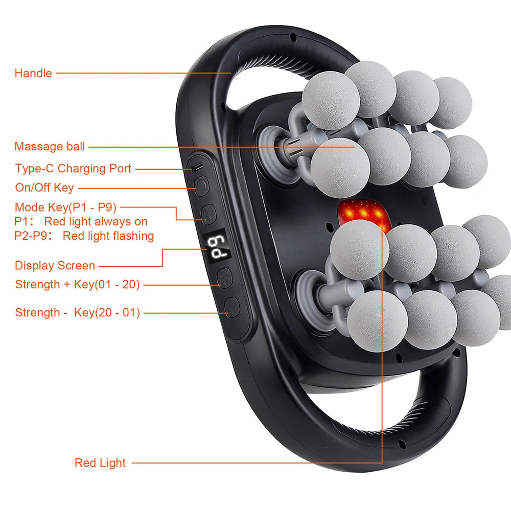 16-Head Fascia Gun High-Frequency Vibration Body Massage Gun Back and Waist Massager Neck Shoulder Massager Muscle masajeador