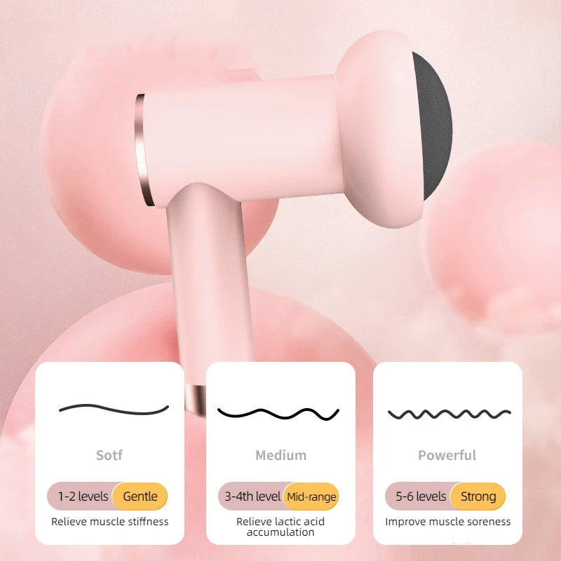 Massage Gun Wireless Charging Fat Pushing Machine Handheld Portable Massage Stick Neck, Waist, Shoulder Kneading Pink White