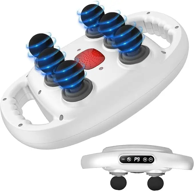 6 Head Massage Gun Deep Tissue with 9 Levels 9 Modes Electric Massager Tool Leg Arms Waist Back Buttocks Body Muscle Pain Relief