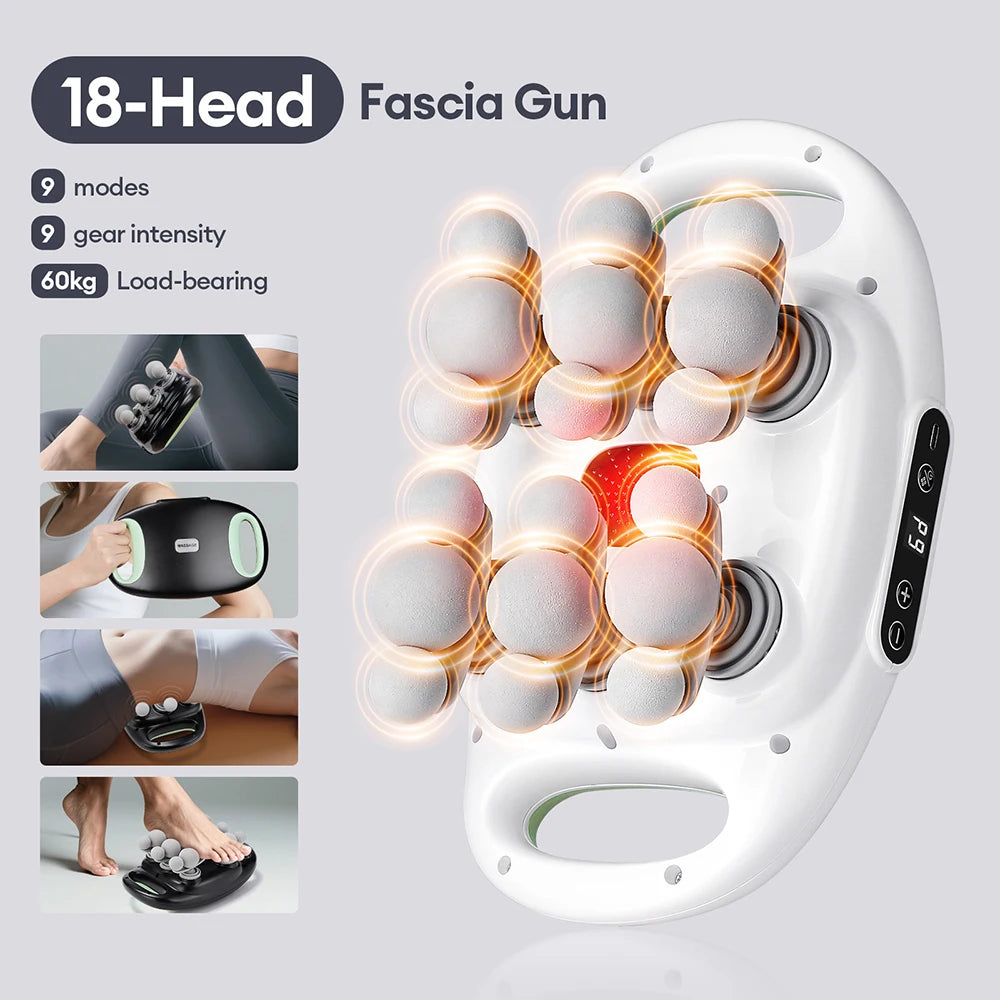 18-Head Fascia Gun High-Frequency Vibration Body Massage Gun Waist Back Massager Neck Shoulder Massage Machine Muscle masajeador