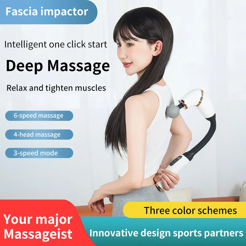 Portable Muscle Elbow Fascia Gun Handheld Body Deep Massager For Back Neck Leg Home Adjustable Speed Massage Equipment Suitable