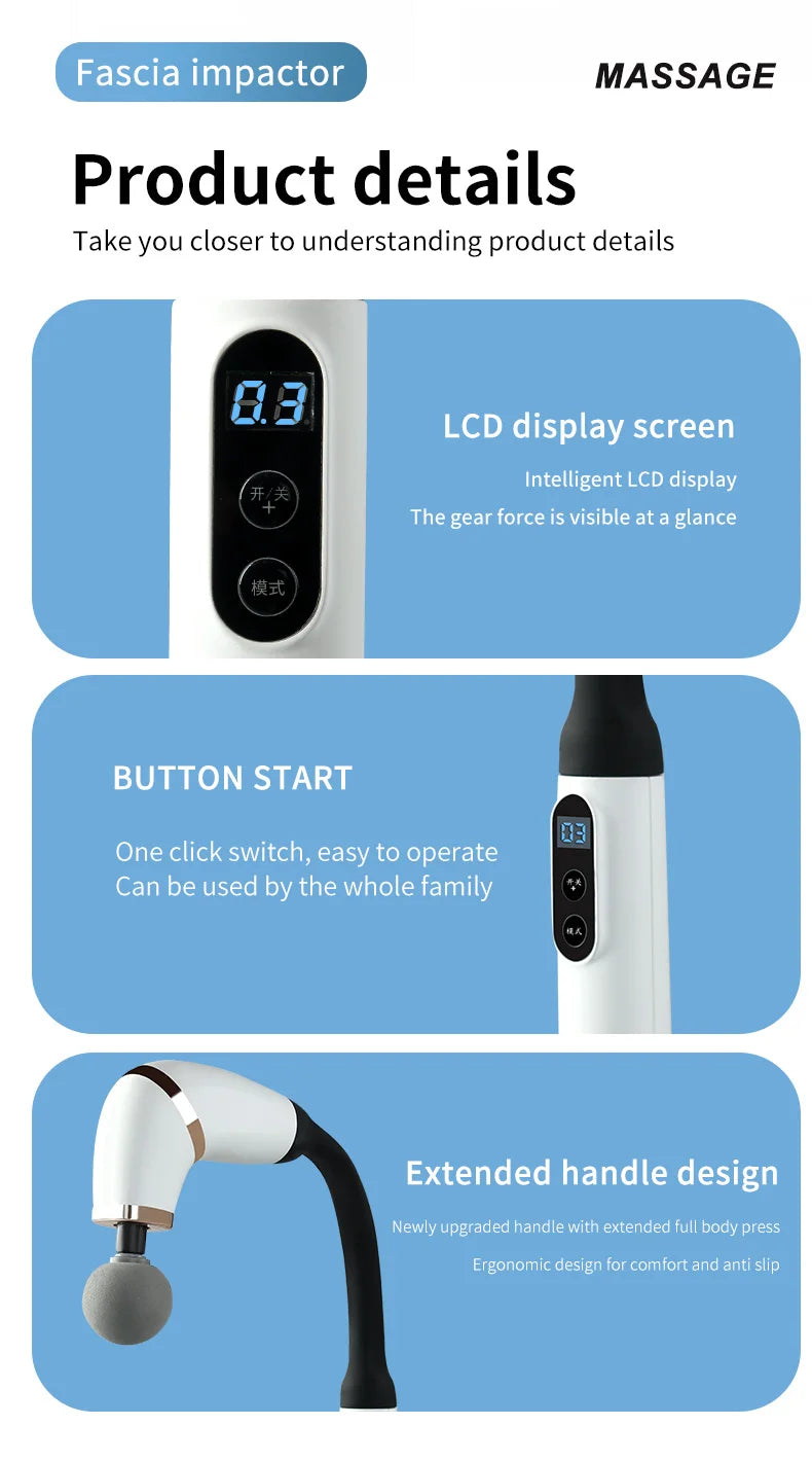 Portable Muscle Elbow Fascia Gun Handheld Body Deep Massager For Back Neck Leg Home Adjustable Speed Massage Equipment Suitable