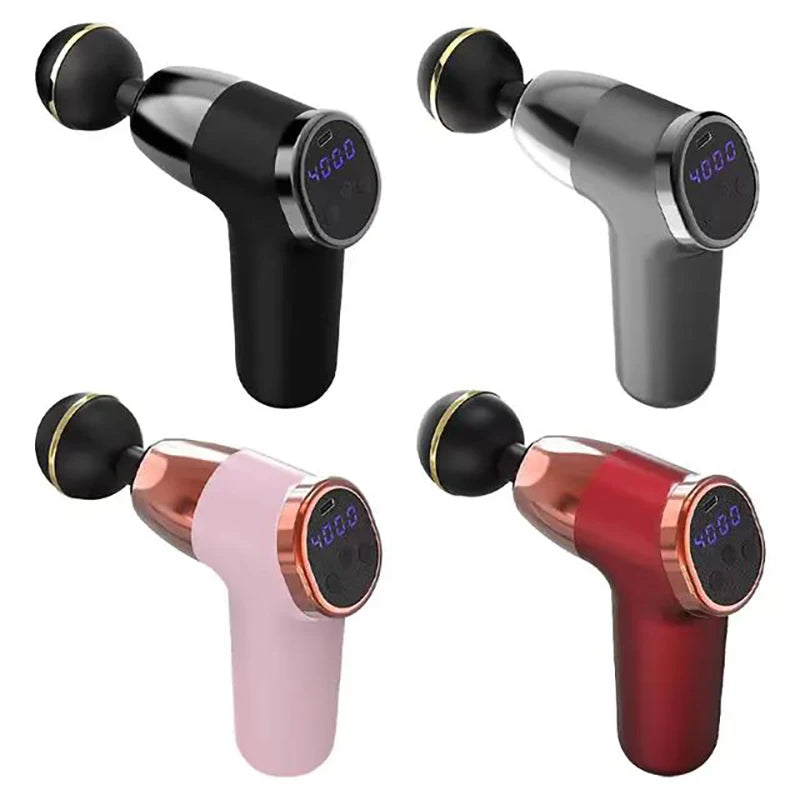 Micro Mini Fascia Gun 4 Massage Head Deep Muscle Tissue Relaxation Fitness Multi Frequency Electric USB Charging Massage Gun