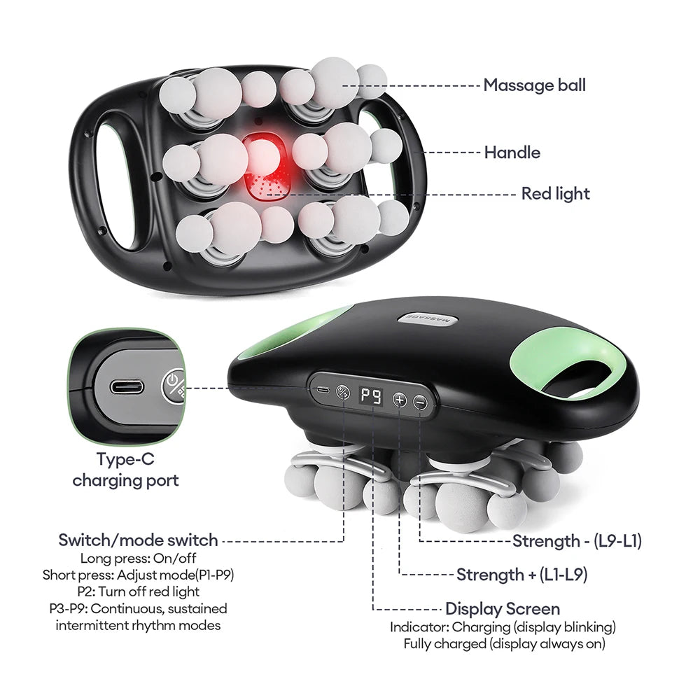 18-Head Fascia Gun High-Frequency Vibration Body Massage Gun Waist Back Massager Neck Shoulder Massage Machine Muscle masajeador