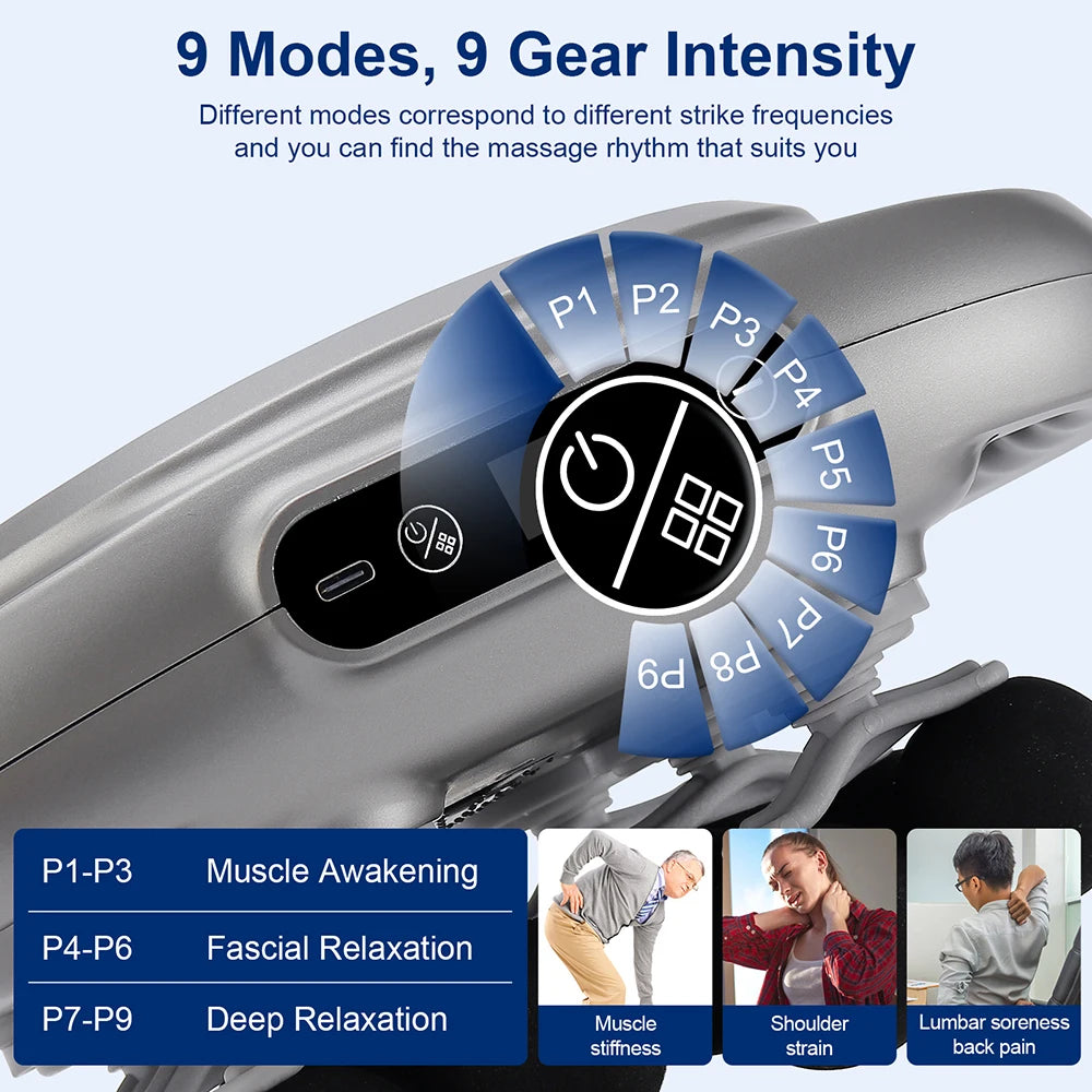 16-Head Fascia Gun High-Frequency Vibration Body Massage Gun Back and Waist Massager Neck Shoulder Massager Muscle masajeador