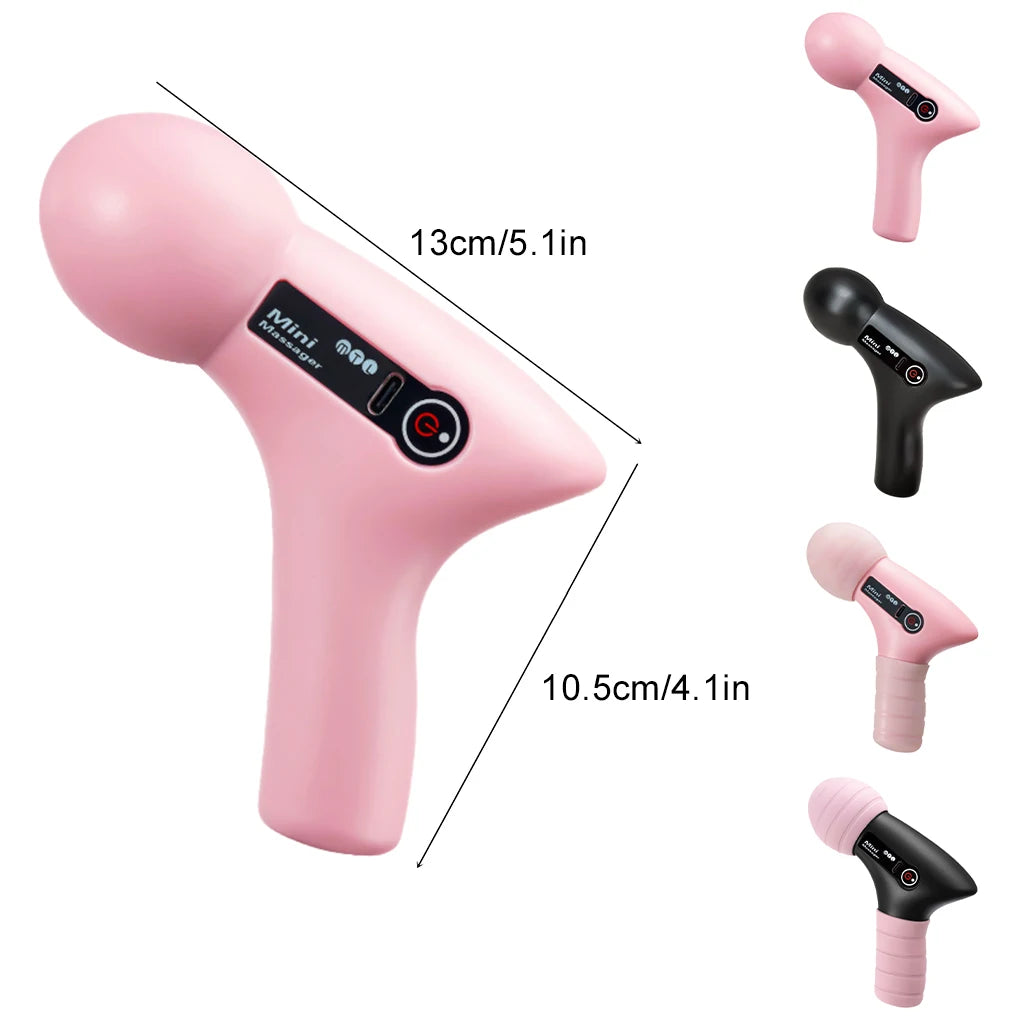 Mini Electric Fascia Gun LCD Screen 4 Modes Vibration Muscle Massager Portable Electric Massage for Neck Foot Body Fascia Gun