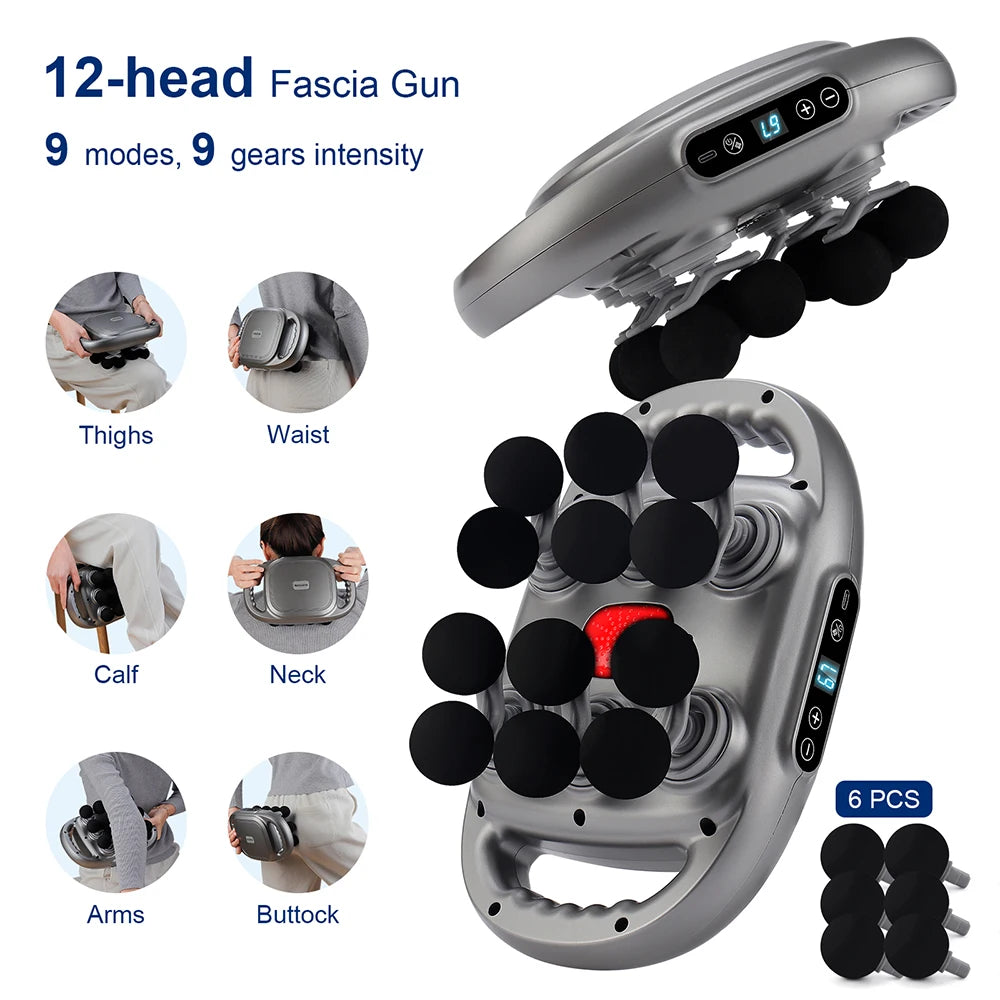 16-Head Fascia Gun High-Frequency Vibration Body Massage Gun Back and Waist Massager Neck Shoulder Massager Muscle masajeador