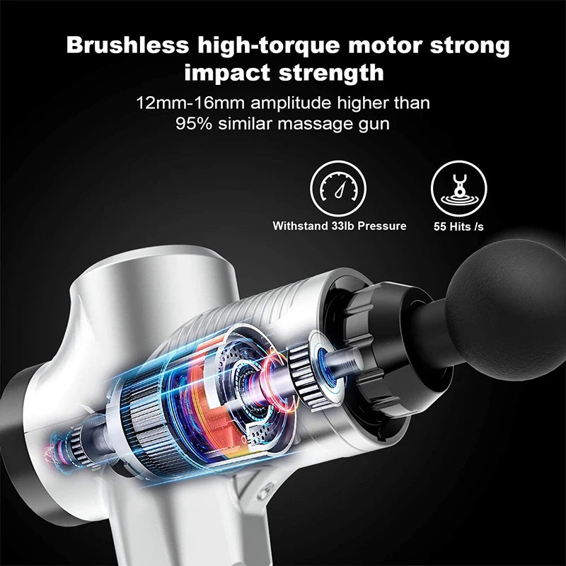 24V  New Upgrade Powerful Heat/ Cold Massage Gun, Easore X5 Pro Deep Muscle Massager With 12 Heads Brushless Motor For Home Gym