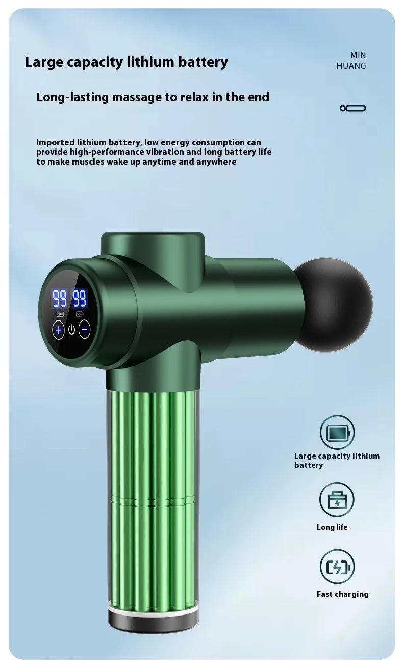 2025 New Massage Gun Body Massager Muscle Relaxer Electric LED Display 8 Kinds of Professional Massage Head Fascia Gun Gift