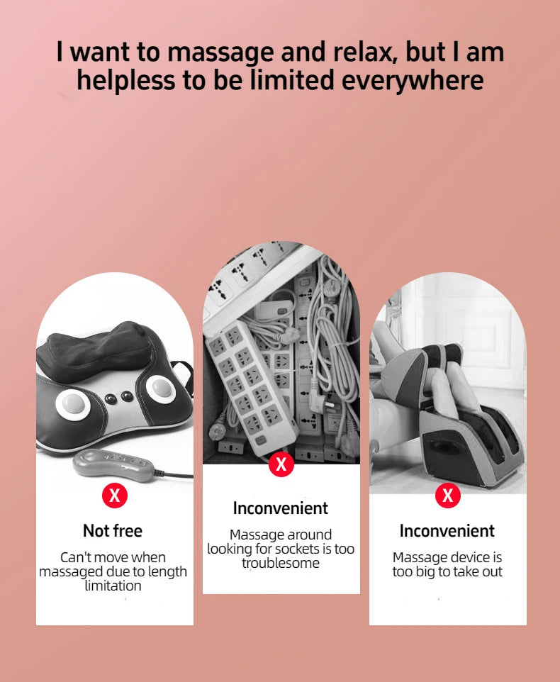 Massage Gun Wireless Charging Fat Pushing Machine Handheld Portable Massage Stick Neck, Waist, Shoulder Kneading Pink White