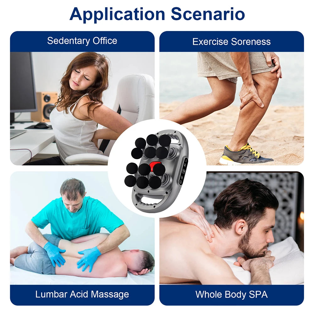 16-Head Fascia Gun High-Frequency Vibration Body Massage Gun Back and Waist Massager Neck Shoulder Massager Muscle masajeador