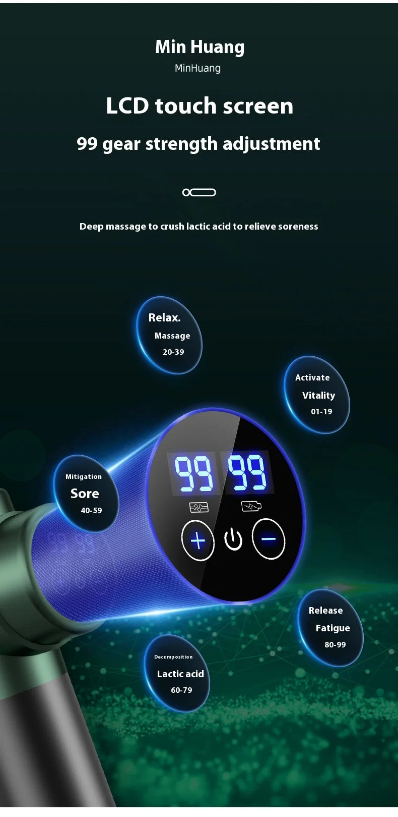 2025 New Massage Gun Body Massager Muscle Relaxer Electric LED Display 8 Kinds of Professional Massage Head Fascia Gun Gift