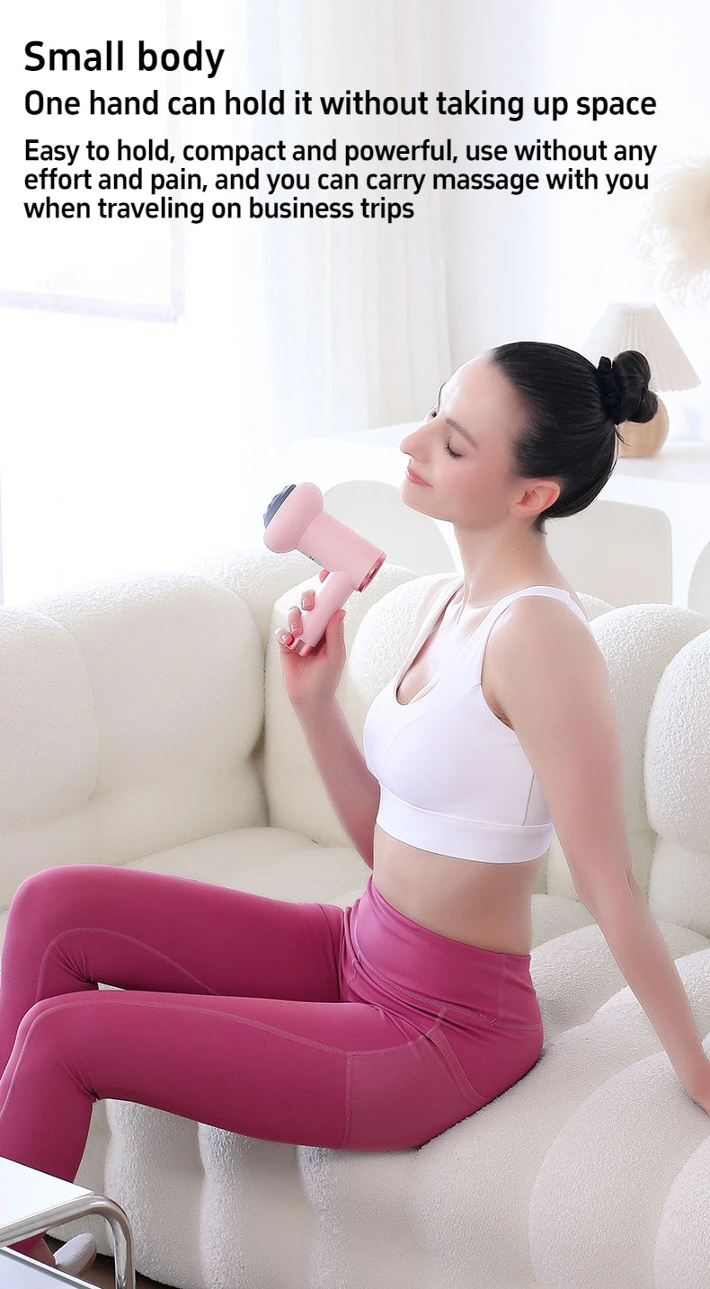 Massage Gun Wireless Charging Fat Pushing Machine Handheld Portable Massage Stick Neck, Waist, Shoulder Kneading Pink White