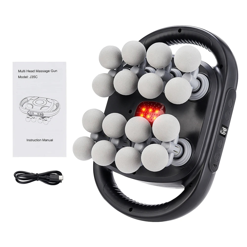 16-Head Fascia Gun High-Frequency Vibration Body Massage Gun Back and Waist Massager Neck Shoulder Massager Muscle masajeador