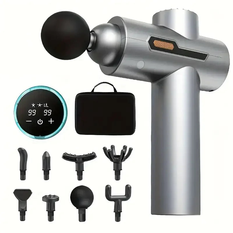 99 Level Intensity Massage Gun LED Display Fascia Deep Muscle Relax Body Massager Electric Fitness Equipment Noise Reduction