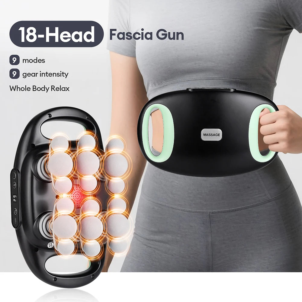 18-Head Fascia Gun High-Frequency Vibration Body Massage Gun Waist Back Massager Neck Shoulder Massage Machine Muscle masajeador