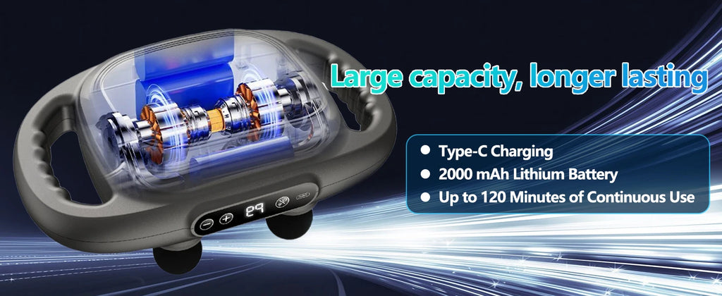 6 Head Massage Gun Deep Tissue with 9 Levels 9 Modes Electric Massager Tool Leg Arms Waist Back Buttocks Body Muscle Pain Relief