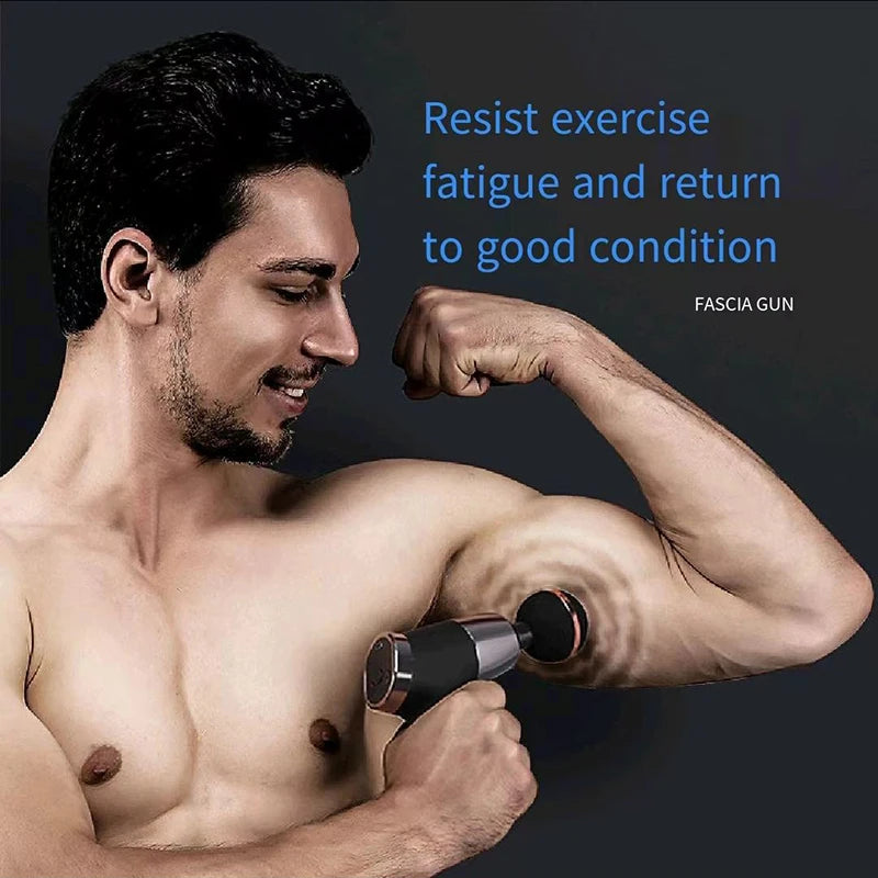 Micro Mini Fascia Gun 4 Massage Head Deep Muscle Tissue Relaxation Fitness Multi Frequency Electric USB Charging Massage Gun