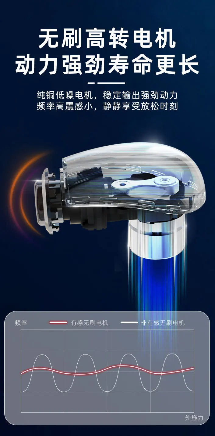 Extended Fascia Hammer Electric Massage Stick Knocking Back with a Silent Fascia Gun