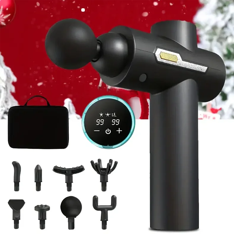 99 Level Intensity Massage Gun LED Display Fascia Deep Muscle Relax Body Massager Electric Fitness Equipment Noise Reduction