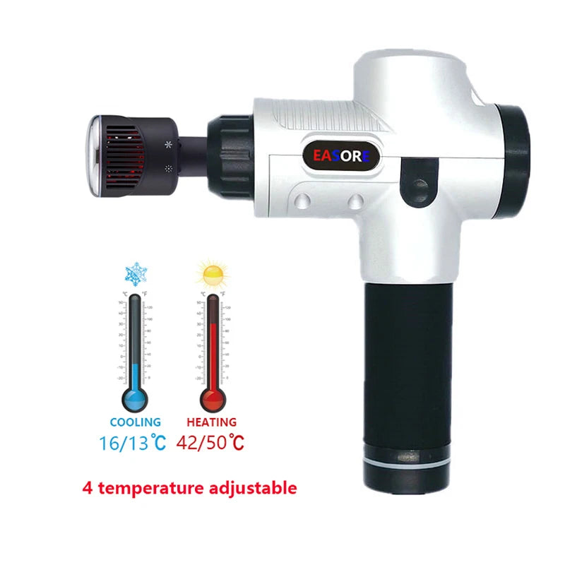 24V  New Upgrade Powerful Heat/ Cold Massage Gun, Easore X5 Pro Deep Muscle Massager With 12 Heads Brushless Motor For Home Gym